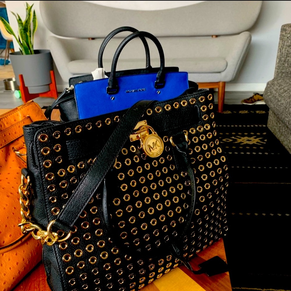 Michael kors Black Riveted  Hamilton Riveted handbag